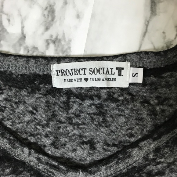 PROJECT SOCIAL T V Neck Cropped Burnout Tee - Picture 6 of 6